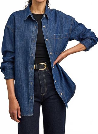 Gentle Fawn Whitney Denim Button Down Shirt In Dakr Wash