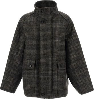 Barena Oversized Geruite Jas - Dames - Winterjassen - Grijs - S - Wol - Jassen