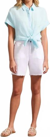 Tribal Audrey Fit Five Pocket Relaxed Shorts In White