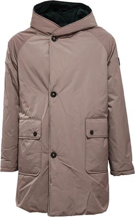 OOF Wear Omkeerbare taupe/donkergroene jas - Heren - Parka Jassen - Bruin - S - Polyester - Jassen