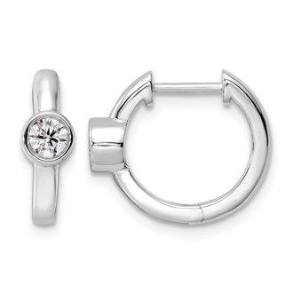 Diamond2Deal 14k Gold 1/3 ct Lab Grown Diamond Hinged Hoop Earrings VS Clarity, D-E Color