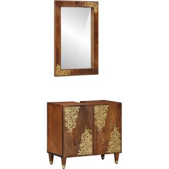 vidaXL Conjunto De Muebles De Ba&ntilde;o 2 Pcs Marr&oacute;n 62 X 33 X 58 Cm Vidaxl