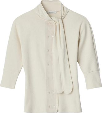 Christophe Lemaire Truien & Vesten, Dames, Beige, M, Katoen, Ascot T-shirt