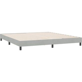 vidaXL Estructura De Cama Sin Colch&oacute;n Terciopelo Gris Claro 180x210 Cm Vidaxl