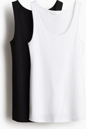 H&M MAMA 2er-Pack Baumwoll-Tanktops - White