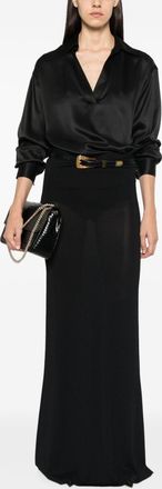 Tom Ford Womens Silk Blouse Black Blouses Shirt
