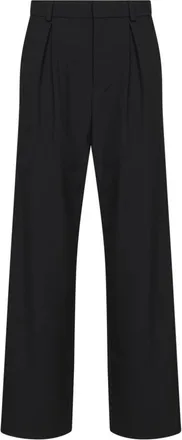 Maison Margiela Broeken, Dames, Zwart, XS, Wol, Wide Broeken