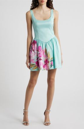 Hutch Soleil Polka Dot Cocktail Minidress in Mint/Multi Placement at Nordstrom, Size 14