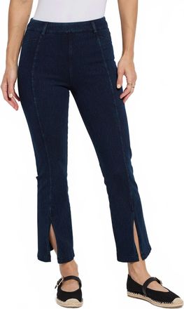 Lyssé Womens Britt Flare Split Ankle Denim Jean In Navy Blue