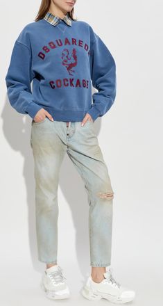 Dsquared2 Sweatshirt With Logo, Womens, Blue