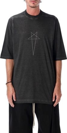Rick Owens Black Printed Oversized T-Shirt