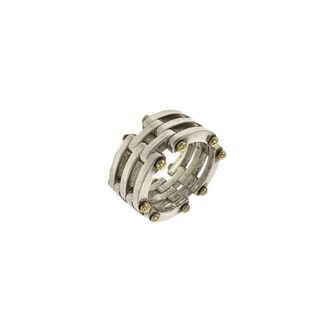 Tiffany & Co. Gold Silver Yellow Gold (18K) Silver 925 Band Ring (Pre-Owned)