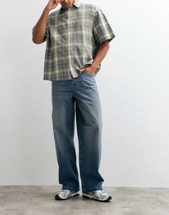 Asos Jeans ampi lavaggio blu medio