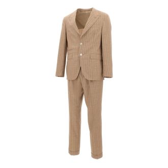 HUGO BOSS Hugo, Single Breasted Suits, male, Beige, Size: XL Boss Dresses