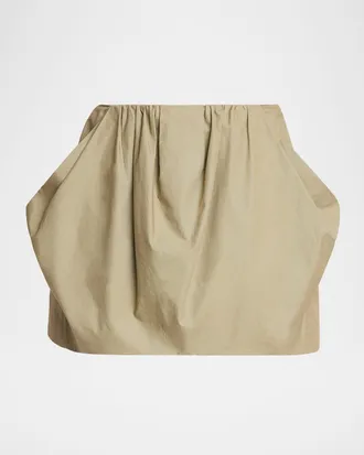 Balmain 2-Pockets Cotton Bubble Mini Skirt