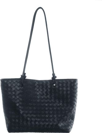 Adornia Black Woven Tote Bag