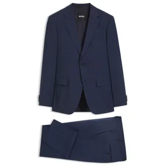 BOSS Two-piece slim-fit suit in checked stretch wool