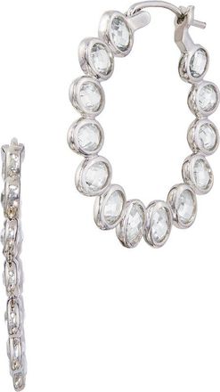 Savvy Cie Jewels Silver Cz Hoop Earrings