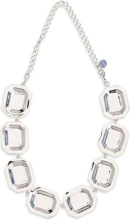 Self Portrait Crystal Statement Necklace - Silver