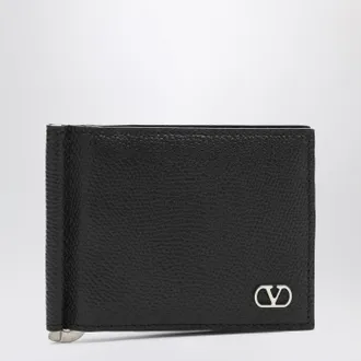 Valentino Garavani Black Bi Fold Vlogo Wallet With Clip