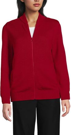 Lands End School Uniform Adult Legacy Full Zip Cardigan in Red at Nordstrom, Size Xx-Large
