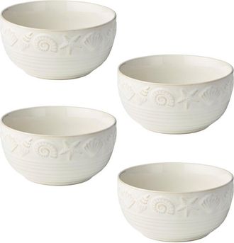 Certified International Coastline Cream Set Of 4 Ice Cream Bowls