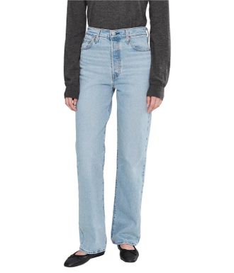 Levi's Premium Ribcage Jeans Women Light Blue Denim Straight Leg GBO4034