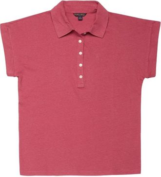 Brooks Brothers Linnen polo met korte mouwen - Dames - Polos - Roze - XS - Linnen - Tops