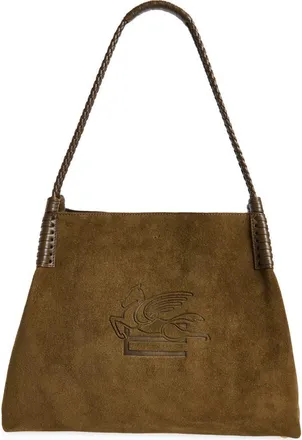 Etro Medium Libra Suede Shopping Tote in Green at Nordstrom