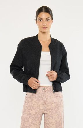 Kancan Mirabelle Bomber Jacket in Black Leopard Print at Nordstrom, Size X-Large