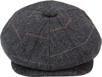 Infinity Leather Mens Peaky Blinders Herringbone Flat Hat