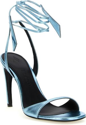 The Attico Womens Ora Heel Sandal Blue Calfskin Leather