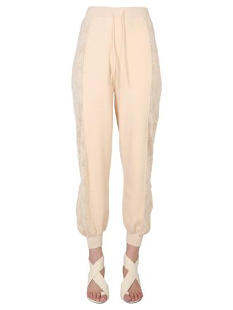 Moschino Drawstring Waistband Cotton Jogging Pants - Ivory