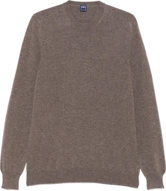 Fedeli Maglione girocollo in cashmere - Marrone