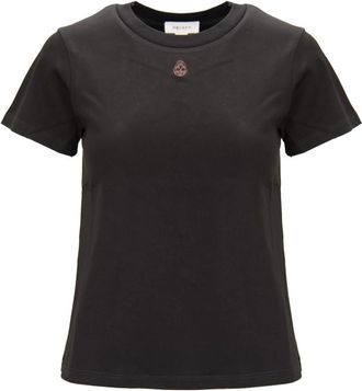 Alexander McQueen T-shirt met ronde hals - Dames - T-shirts - Zwart - M - Katoen - Tops