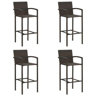 vidaXL Sgabelli Da Bar 4 Pz Marroni In Polyrattan - Vidaxl