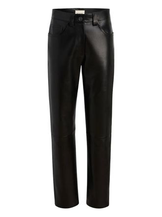 Khaite panelled leather trousers - women - Lambskin - 4 - Black