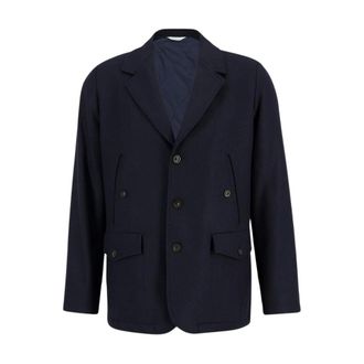 Boglioli Jassen, Heren, Blauw, S, Wol, Wollen jas met kasjmier en knopen