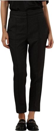 Aaiko Pinstripe Broek - Dames - Chinos - Zwart - M - Polyester - Broeken