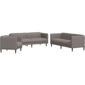 vidaXL Juego De Sof&aacute;s 3 Piezas Tela Gris Taupe Vidaxl