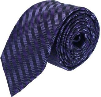 Trafalgar Store Nathanial Regal Patterned Diagonal Line Silk Business Necktie in Purple at Nordstrom