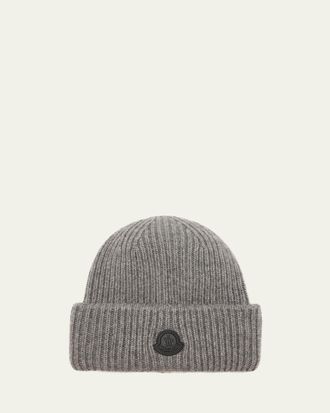 Moncler Mens Ribbed Cashmere Beanie