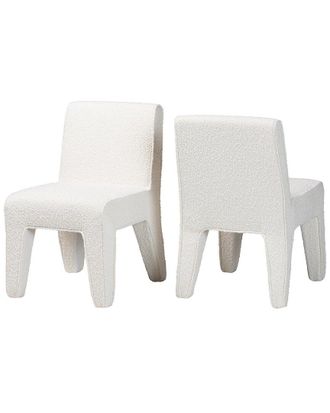 Baxton Studio Set Of 2 Helios Boucle Dining Chairs