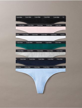 Calvin Klein Calvin Klein Womens Modern Logo 7-Pack Thong - Multi - XS