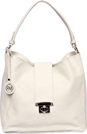 Roberta M Beige Rundleer Tas
