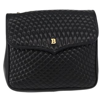 Bally Vintage Chain Quilted Leather Leather Shoulder Bag Bag (Pre-Owned)