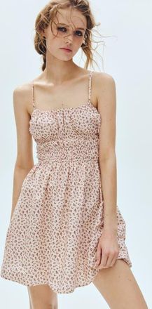H&M Tie-strap Cotton Dress in Light Pink/floral at Nordstrom, Size Xx-Large