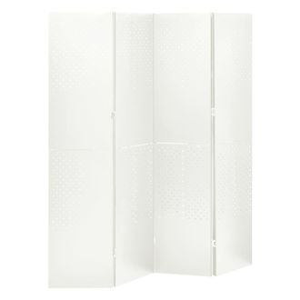 vidaXL Biombo Divisor De 4 Paneles Acero Blanco 160x180 Cm Vidaxl