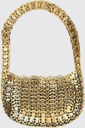 Paco Rabanne Borsa Moon Flip Bag in pelle laminata e maglia di ottone