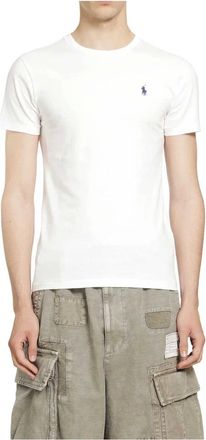 Polo Ralph Lauren Tops, Heren, Wit, S, Katoen, Custom Slim-Fit T-Shirt